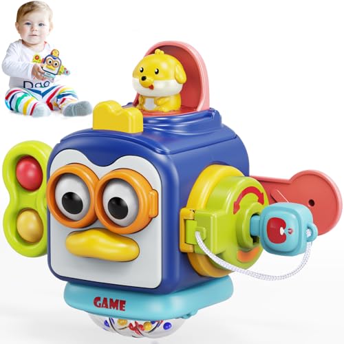 MOONTOY Montessori Spielzeug ab 1 Jahr, AktivitäTswüRfel für Baby 6 9 12 18 Monate, Lernspielzeug MotorikwüRfel ab 1 Jahr für Kleinkinder, Baby Sensorik Spielzeug Geschenke für Mädchen Junge