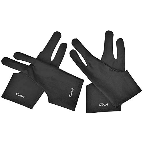 OTraki Artist Glove Elastisch Antifouling Handschuh 4 Pack Zeichnen Künstler Handschuh für Grafiktablett Graphics Tablet Pen-Monitor Drawing Tablet Light Box Verfolgenbrett M-8.2x20cm