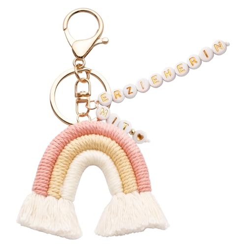 BOFUNX Schlüsselanhänger Erzieherin mit Herz, Erzieherin Geschenk Schlüsselanhänger für Kita Kindergarten Abschiedsgeschenk Erzieherin Danke Geschenk
