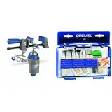 Dremel 2500 Multi Vise - Multi Schraubstock [Energieklasse A] & 684 Polier Zubehören, fur Multifunktionswerkzeug, Set mit 20 Zubehören zum Reinigen und Polieren