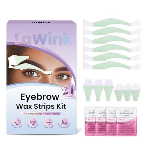 LaWink Wachsstreifen wax strips Kaltwachs Enthaarungs Streifen Augenbrauen Wachsstreifen cold wax strips wachsstreifen haarentfernung Gesichtsenthaarung 24 stk