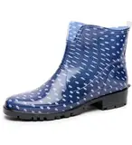 Ladeheid Gummistiefel Damen Kurz Wasserdicht Damenschuhe Elegant und Bequem LA-930 (Dunkelblau/Dots, 36 EU)