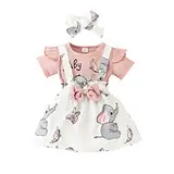 Zukmuk Babykleidung Neugeborene Baby Body+Rock+Stirnband Baby Mädchen Set Kleidung Baby Kleidung Mädchen 0-6 Monate (Rosa H, 0-3 Monate)