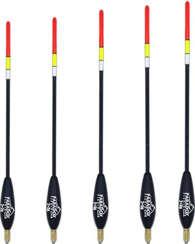 Paradox Fishing Waggler Set I 5 Stück 4g-8g I 2g vorgebleit – Posen Angeln Posen Set Angel-Posen Schwimmer Angeln Pose