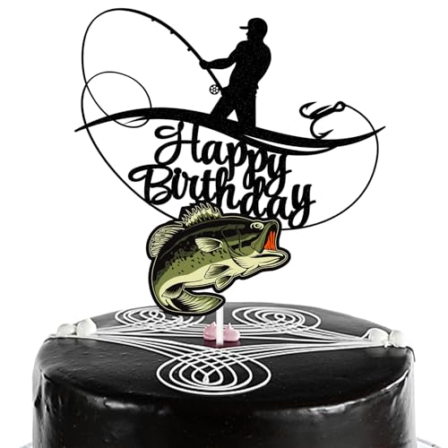 Moguri Angler Cake Topper, fische, angeln, tortendeko, angler, geburtstag, kuchendeko, tortenaufleger, topper, fische, angeln, geburtstag, tortendeko