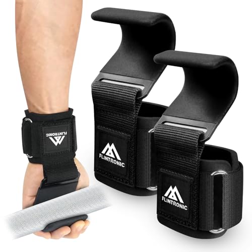 flintronic Power Zughilfen Krafttraining, Leder Zughilfe für Bodybuilding, 8MM Neopren-Polsterung und Baumwolle, Zughilfen für Bodybuilding, für Bodybuilding, Gewichtheben, Krafttraining & Fitness