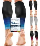 aZengear Wadenbandage Muskelfaserriss für Herren, Damen, Fußlose Waden Kompressionsstrümpfe zur Abhilfe bei Schienbeinkantensyndrom und Krämpfen, Sport (Schwarz mit Marineblau, L/XL)