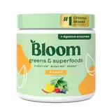 Bloom Nutrition Greens and Superfoods Powder for Digestive Health, Grünes Pulver, Verdauungsenzyme, Probiotika, Spirulina, Chlorella für Blähungen & Darmunterstützung, Grüner Saft, 25 SVG, Mango