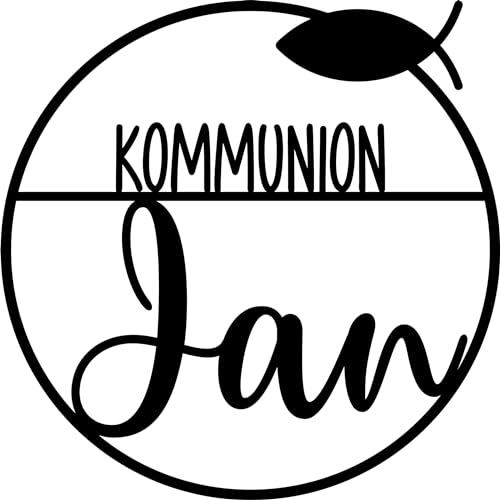 Holzkranz 3D-Schriftzug "Kranz Kommunion/Konfirmation/Firmung" mit deinem persönlichen Wunschnamen Wandkranz Türkranz Hoop Geschenk zur Taufe, Kommunion, Firmung, Konfirmation