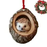 Anhänger für Weihnachtsbaum, Weihnachtsornamente, 2D-Acryl, Motiv: Weihnachtsbaum, Ornamente der lebendigen Tiere, Waschbär, Eule, Eichhörnchen, Igel, Kaninchen, Vogel