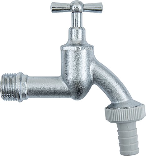 Cornat T300401 Auslaufventil, 1/2 Zoll mit Knebelgriff, chrom, Grau