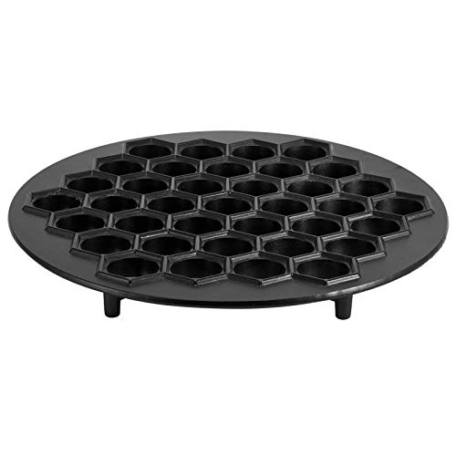 Alvinlite Russischer Ravioli-Macher, 37 Löcher, Teigtaschenform, Aluminium, Pelmeni-Metallhersteller, Pelmeni-Fleischknödel-Maschine, Sibirisches Fleisch, Pelmeni-Pressform, Ravioli-Schneider, Schwarz