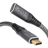 CAKOBLE USB C Verlängerung 20Gbps 100W/5A, USB C Buchse auf USB Stecker USB C Kabel Verlängerung Unterstützt USB 3.2 Gen2， USB 3.1, USB 3.0, 4K @ 60Hz Kompatibel USB C Hub/USB C ladegerät 0.25M