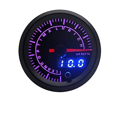 NZBZTGGKMK 52mm 7 Farben. LED Auto Auto-Luft-Kraftstoff-Verhältnis-Messgerät for Schmalband-O2-Sauerstoff-Sensorautometer-Fit for 12-V-Auto OEM: 0258006028. Kfz-Spannungs-Boost-Meter(Without Sensor)