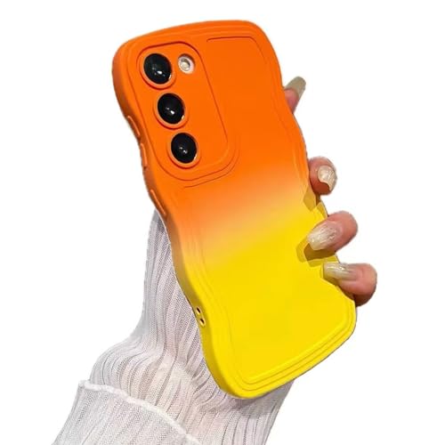 Rnrieyta Miagon Gradient Aesthetic Welle Hülle für Samsung Galaxy S24,Süßes Curly Handyhülle Frauen Mädchen Lockige Rahmenform Design Silikon TPU Bumper Schutzhülle