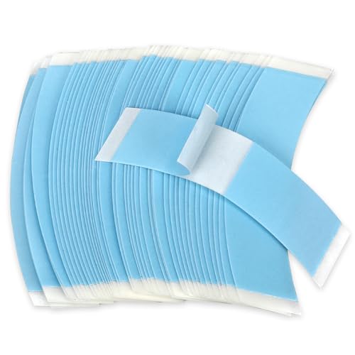 60 Stück Wig Glue Tape Doppelseitiges Klebeband für Perücken Wasserdichtes Ersatztapes Klebestreifen Toupet Klebeband Extra Stark Unsichtbar Perückenband (blau)