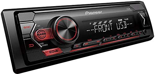 Pioneer MVH-S120UB, 1DIN Autoradio mit RDS, rot, halbe Einbautiefe, 4 x 50 Watt, USB, MP3, AUX-Eingang, Android-Unterstützung, 5-Band-Equalizer, ARC App