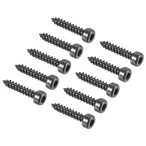 QUARKZMAN 2mm x 10mm Selbstschneidend Schrauben x 100Stk Voll Gewinde Karbonstahl Sechskant Flach Kopf Selbstschneidend Schrauben für Möbel Bett Stühle [Schwarz]