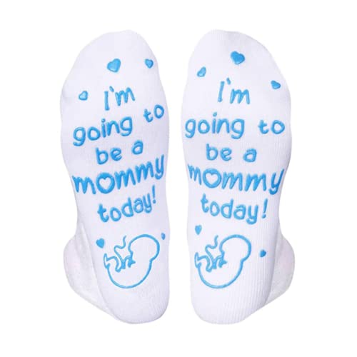 Socken mit rutschfesten Gummisohlen Mutterschaft Krankenhaus Inspirierende Schwangerschaft Neuheit Lustige Socken Verdickte Baumwolle Anti-Rutsch-Socken für Schwangere, Be a Mommy!, One size