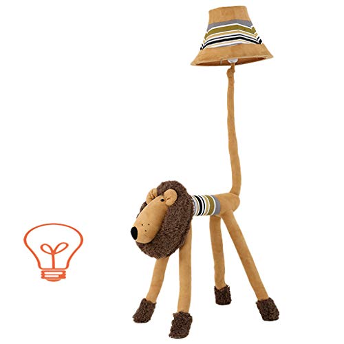 GX Stehlampe Kreative Cartoon Lion Tier Stehlampe Schlafzimmer Lampe Wohnzimmer Kinderzimmer Rustikalen Stil Stoff Lampe E27 Haus Dekoration A+ (Farbe : Taste)