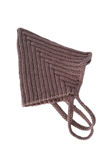 Babymütze, Zwergenmütze, Pixie-Mütze, handgestrickt, Schurwolle (Merino) - Gr. 0-6 Monate in dunkel beige