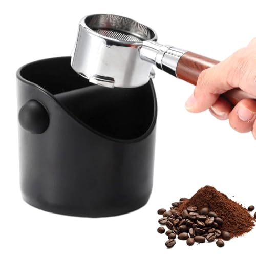Ksvaye 450ml Abklopfbehälter für Siebträger, Kaffeesatz Abschlagbehälter, Espresso Knock Box ABS Sammlung und Recycling Von Kaffeesatz Container Zubehör,mit Abnehmbarer Klopfstange,Trommelbehälter