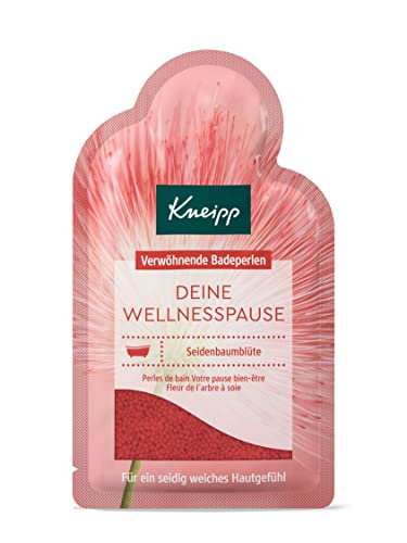 Kneipp Badeperlen Deine Wellnesspause - Badezusatz mit hochwertigem Extrakt der Seidenbaumblüte und reichhaltigem Arganöl für ein seidig weiches Hautgefühl - 60g