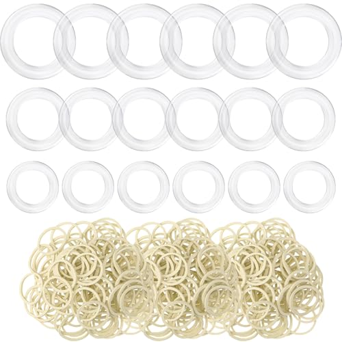 Weysat 18 Stück unsichtbares Kleidungszubehör mit 100 Gummibändern für Hemd, Kleid, Rock, Schal, Set, 18 Ringe, 3 Größen, Cinch Clips, Kleider-Clips, bauchfreier Schal, Ring, Kleider-Clips