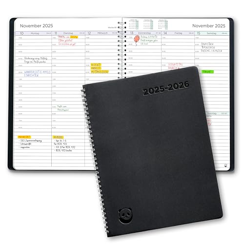 Terminplaner 2025 2026 von SmartPanda - Wochenplaner A4, Schulplaner – Softcover Tagebuch, 30 Minuten-Intervalle – Juli 2025 - August 2026 - auf Deutsch