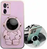 Miagon Süß Stern Astronaut Ständer Hülle für Xiaomi 13T Pro,Cute Mädchen Dünn Galvanisierte Schutzhülle Weiches Case Bumper mit Astronaut Halter Kickständer