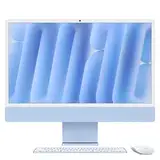 Apple iMac All-in-One Desktop-Computer mit M4 Chip mit 10 Core CPU und 10 Core GPU: 24" Retina Display, 24 GB gemeinsamer Arbeitsspeicher, 512 GB SSD Speicher, passendes Zubehör; Blau