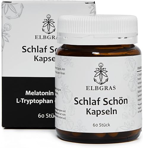 Elbgras - Schlaf-Schön-Kapseln mit Melatonin - H²-BMTL-Formel - Vegan - 60 Tabletten