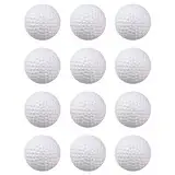 12-Pack-Übungs-Golfbälle Kunststoff, 42mm Hohle perforierte Kunststoff-Golf-Trainingsbälle Luftstrom-begrenzte Flug-Golfbälle, Schwingen-Übungs-Driving Range Home Backyard Gebrauch