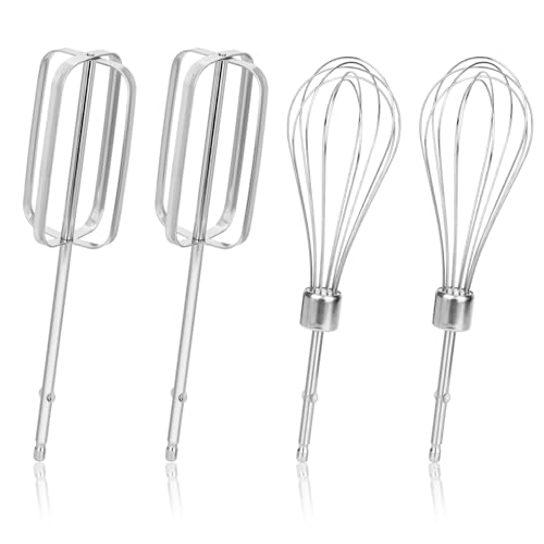 4 Stück Aufsätze Schläger für Handmixer, 2 Stile Edelstahl Hand Mixer Beaters Attachments Elektromixer Teile für Handmixer 62682RZ 62692 62695V 64699