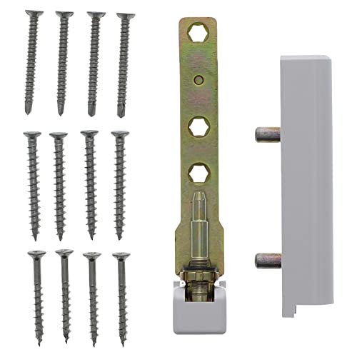 AUBI Siegenia Reparatur-Set für EW001 Ecklager und EB001 Ecklagerbock inkl. Abdeckkappen weiß und ToniTec Schraubenset KL-FR12