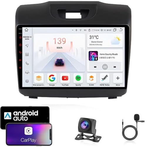 LXBche Android 14-Autoradio für Isuzu D-Max 2015–2018 | 9-Zoll-Touchscreen | CarPlay & Android Auto | GPS-Navigation | Octa-Core 4G LTE | Bluetooth 5.0 | Plug & Play(T4 8 Core 4G+WiFi 4G+64G)