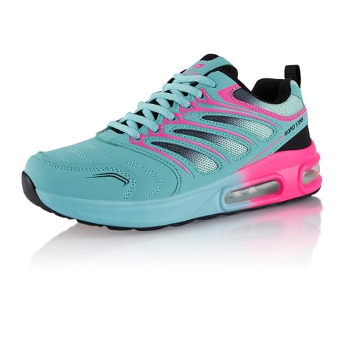 Fusskleidung® Damen Herren Sportschuhe Dämpfung Sneaker leichte Laufschuhe Türkis Schwarz Pink EU 41