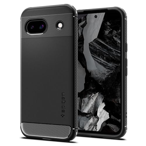 Spigen Rugged Armor Hülle Kompatibel mit Google Pixel 8a -Schwarz