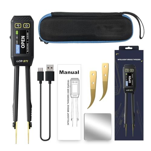 LCR Meter Tester Smart Bridge Tweezer Kit LCR digital brücke tester Digital bridge Messgerät LCR Messgerät Widerstand Induktivität Kapazität Bauteilprüfung (LCR-ST1 Tweezer Bridge)