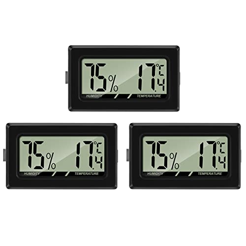 Thlevel Mini Digital Thermometer Hygrometer Temperatur Luftfeuchtigkeit Tester für Büro Wohnzimmer Gewächshaus Innen (3PCS)