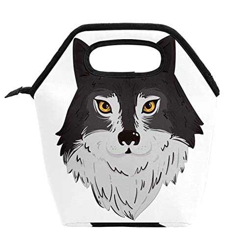 Isolierte Lunchboxen, Lunch-Taschen für Kinder, Wolfsmahlzeiten, Paket-Container für Damen und Herren, Picknick-Tragetasche mit Reißverschluss