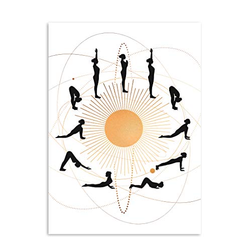 Nastami Postkarte YOGA Geschenk für Freunde (Sonnengruß)