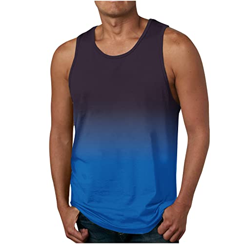 Tank Top Herren Sommer Ärmelloses Muskelshirts Casual Sport Tshirt Baumwolle Leicht Unterhemd Shirt Fitness Trägershirts Tee Tops Urlaub Hawaii Tanktop Männer Rundhals Oberteile Laufshirt