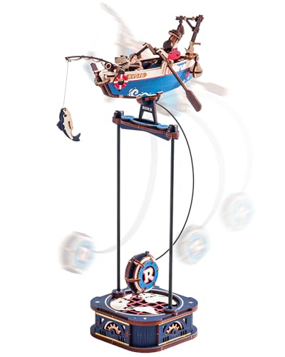 ROKR Ozean Fischer Balance Spielzeug MCD02 3D Holzpuzzle Gravitation Schwingmodell für Erwachsene Jugendliche Bastelset Deko Einzigartiges Geschenk für Männer Frauen