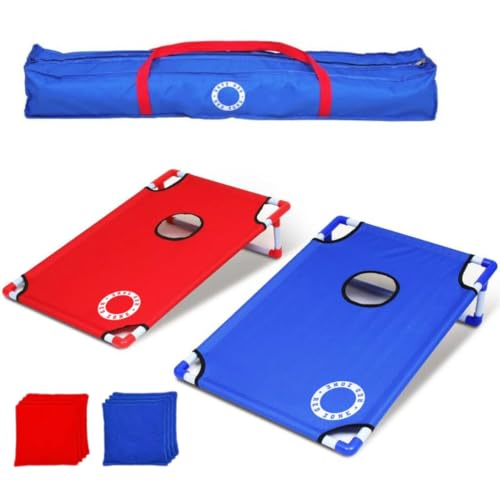 Cornhole Beach Set – 90 x 60 cm – Red Zone – Inkl. 2 x 4 Cornhole-Säcke und Tragetasche