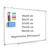 DOLLAR BOSS Magnetisches Whiteboard, 45X60CM Magnettafel Magnetpinnwand mit Whiteboard Stifte and White board Radiergummi, für Schule & Haus und Büro