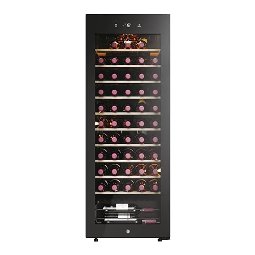 Haier HWS58GGH1 Weinklimaschrank 50 SERIE 3 / Anzahl Flaschen max. 58/1 Zone/WiFi & hOn-App/Vibrationsarmer Kompressor/UV-undurchlässige Glastür / 10 Holzablagen/LED-Beleuchtung