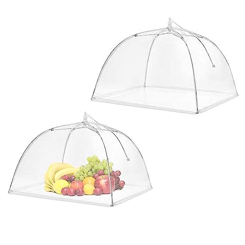 SEABABOO 2PCS Fliegenhaube Faltbare Abdeckhaube Lebensmittel Abdeckung Perfekter Fliegenschutz für Essen Mesh-Material Fliegenhaube Speiseschirm Lebensmittelmaske Drosophila Netz Fliegenmaske