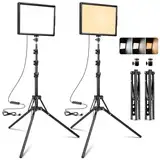 Ci-Fotto LED-Dauerlicht 2-Pack, Zweifarbig 2800-6500K Dimmbares USB Foto-Videoleuchte, 173cm Fotografie-Beleuchtungsset mit Stativständer für Studios, YouTube TikTok Videoaufnahmen, Spiele-Streaming