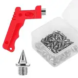 50 Stück Spikes aus Karbonstahl, 0.3 Zoll Robuster Stahl Spike Nägel mit Spike-Schraubenschlüssl für Leichtathletik, Weitspringen,Laufen,Wandern, Sprinten oder Langlauf